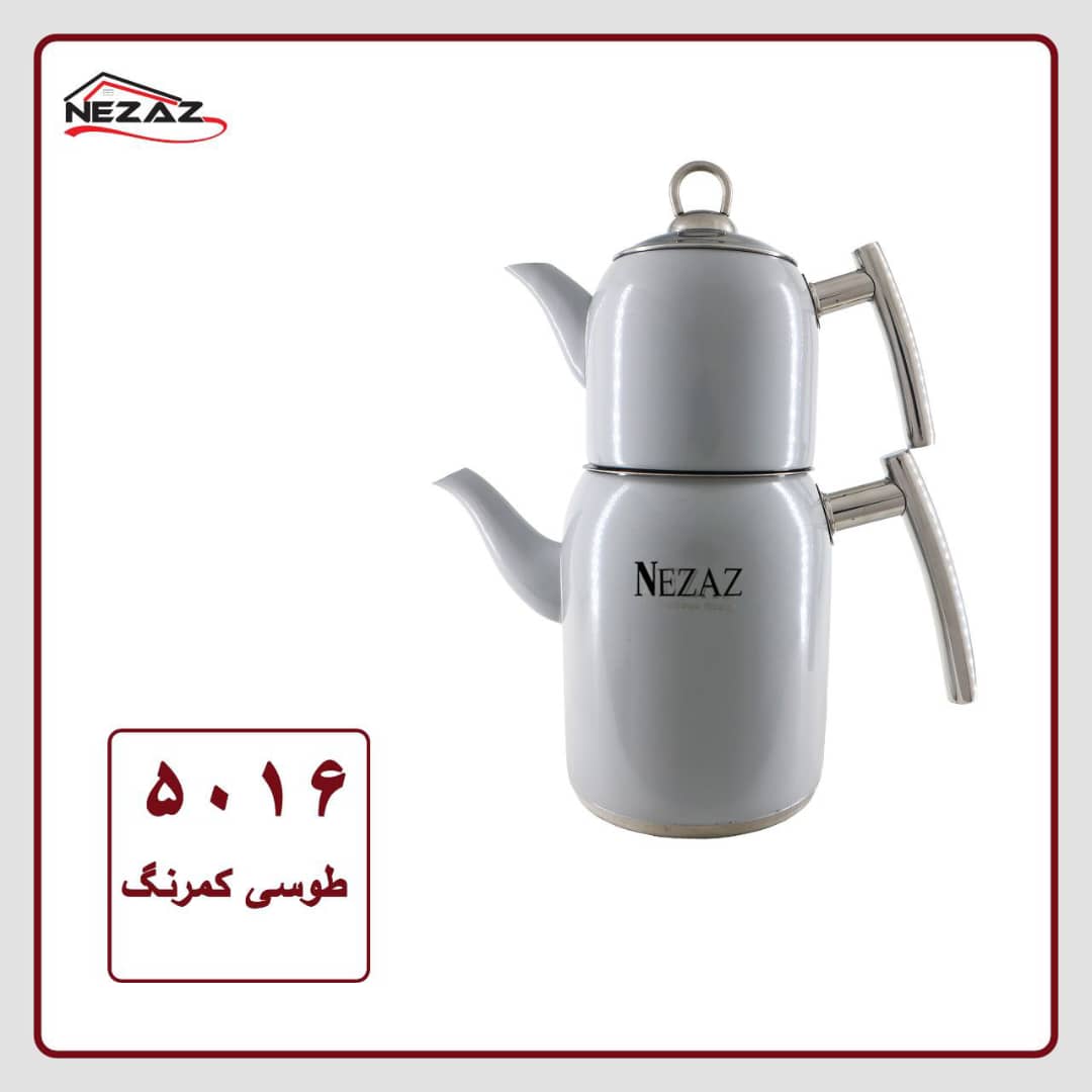 کتری و قوری ۲/۵لیتر استوانه رنگ پاستیلی خاکستری روشن کد ۵۰۱۶